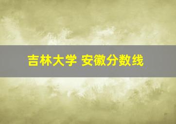 吉林大学 安徽分数线